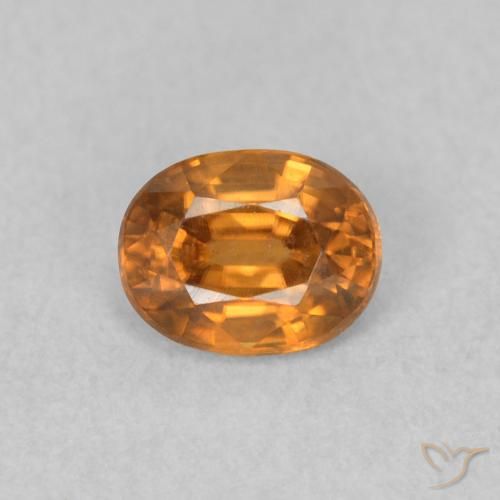0.64ct Natural Orange Brown Zircon, Oval, VVS