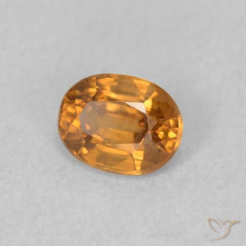 0.64 ct Orange Zircon Stone, Natural Zircon in Oval Facet Shape for Sale