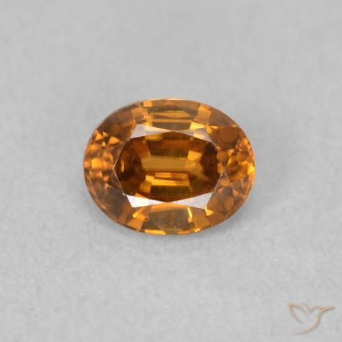0.57ct Natural Orange Brown Zircon, Oval, VVS