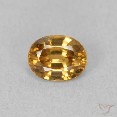 0.65ct Natural Golden-Brown Zircon, Oval, VVS