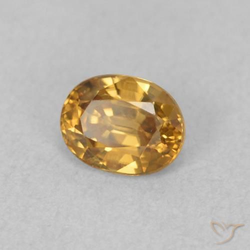 0.65 ct Golden Zircon Stone, Natural Zircon in Oval Facet Shape for Sale