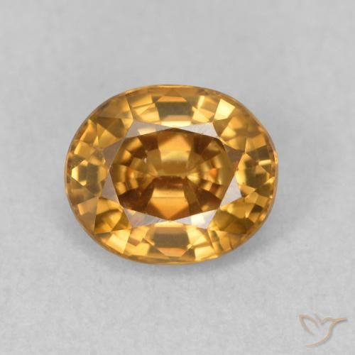 1.01ct Natural Golden-Brown Zircon, Oval, VVS