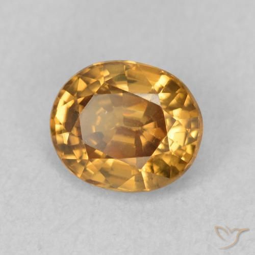 1.01 ct Golden Zircon Stone, Natural Zircon in Oval Facet Shape for Sale