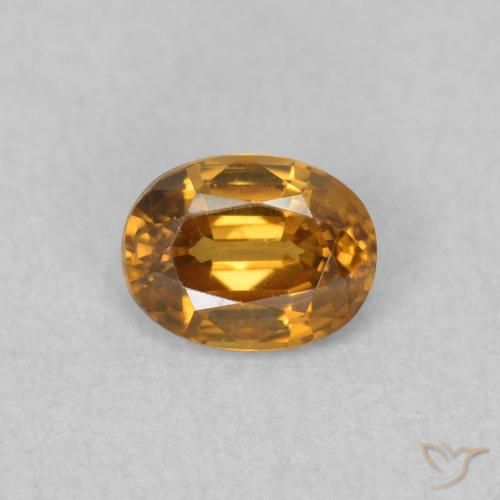 0.61ct Natural Golden-Brown Zircon, Oval, VVS