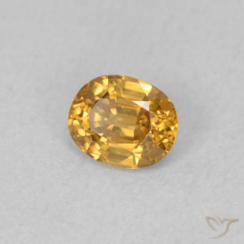 0.66 ct Golden Zircon Stone, Natural Zircon in Oval Facet Shape for Sale