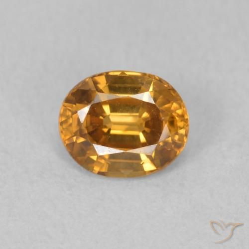 0.96ct Natural Golden-Brown Zircon, Oval, VVS