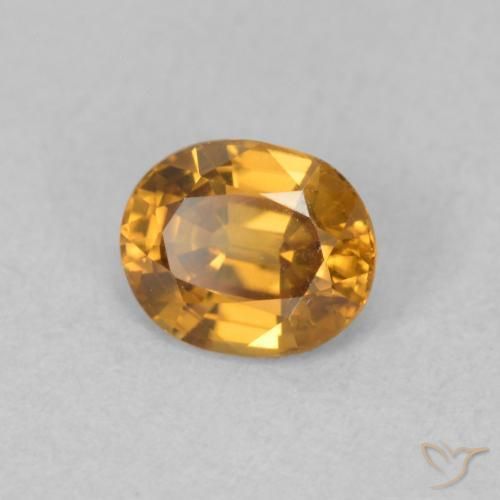 0.96 ct Golden Zircon Stone, Natural Zircon in Oval Facet Shape for Sale
