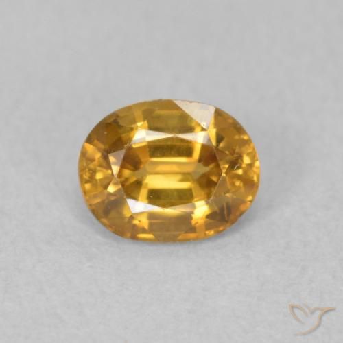 0.91ct Natural Orange-Gold Zircon, Oval, VVS