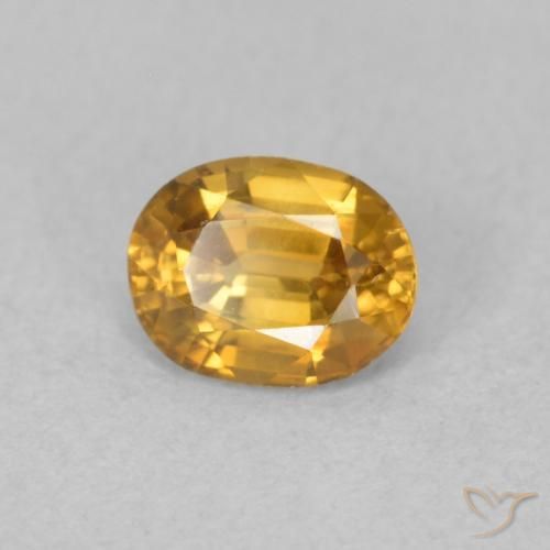 0.91 ct Golden Zircon Stone, Natural Zircon in Oval Facet Shape for Sale
