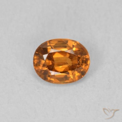 0.65ct Natural Medium Orange Zircon, Oval, VVS