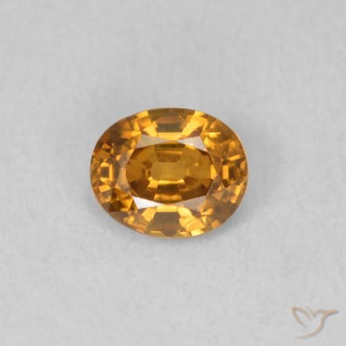 0.59ct Natural Medium Orange Zircon, Oval, VVS