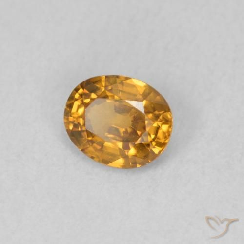 0.59 ct Orange Zircon Stone, Natural Zircon in Oval Facet Shape for Sale