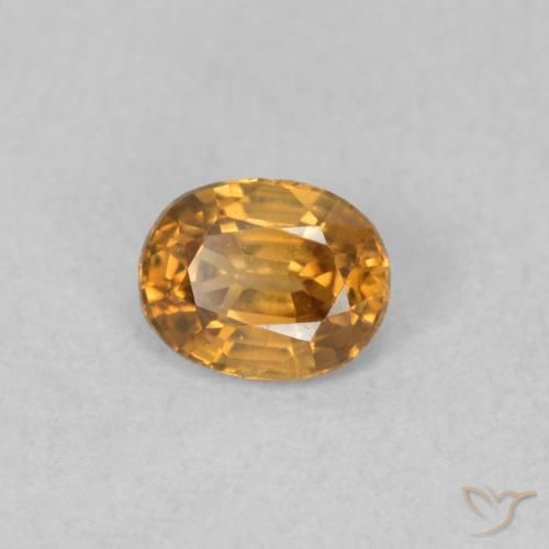 0.66 ct Orange Zircon Stone, Natural Zircon in Oval Facet Shape for Sale