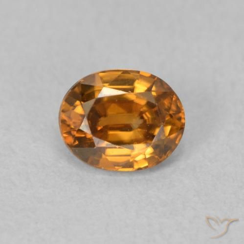 1.02ct Natural Medium Orange Zircon, Oval, VVS