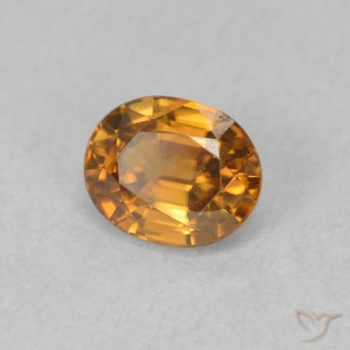 1.02 ct Orange Zircon Stone, Natural Zircon in Oval Facet Shape for Sale