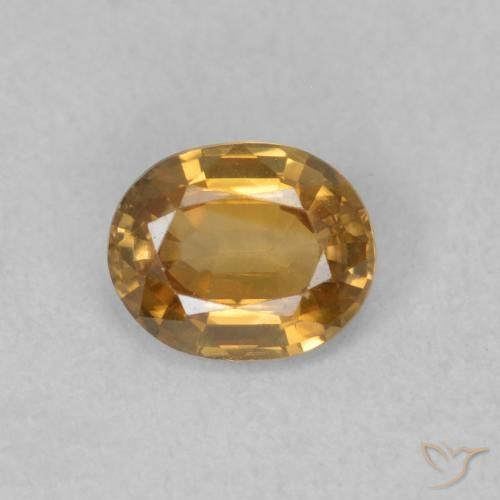 0.87ct Natural Medium Gold Zircon, Oval, VVS