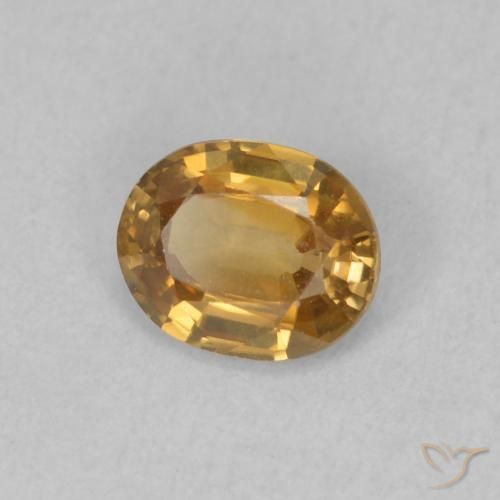 0.87 ct Golden Zircon Stone, Natural Zircon in Oval Facet Shape for Sale