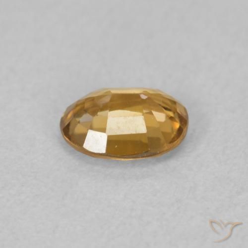Zircon Gemstone in 6 x 4.8 mm Size for Sale, Zircon Stone in Medium Gold Color