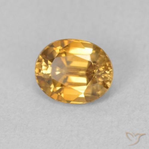 1.16 ct Golden Zircon Stone, Natural Zircon in Oval Facet Shape for Sale