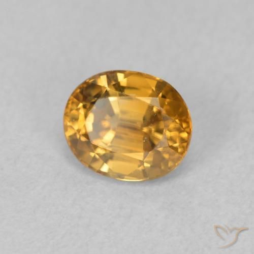 0.99 ct Golden Zircon Stone, Natural Zircon in Oval Facet Shape for Sale