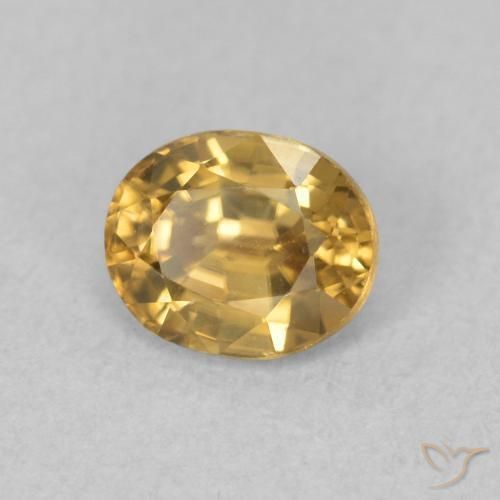 1.05 ct Golden Zircon Stone, Natural Zircon in Oval Facet Shape for Sale