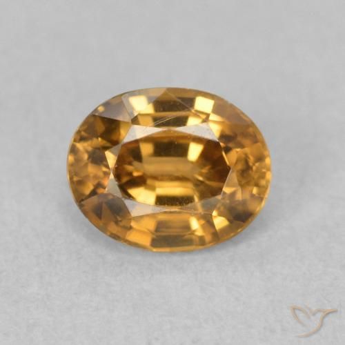 0.97ct Natural Golden-Brown Zircon, Oval, VS