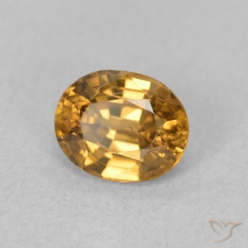 0.97 ct Golden Zircon Stone, Natural Zircon in Oval Facet Shape for Sale