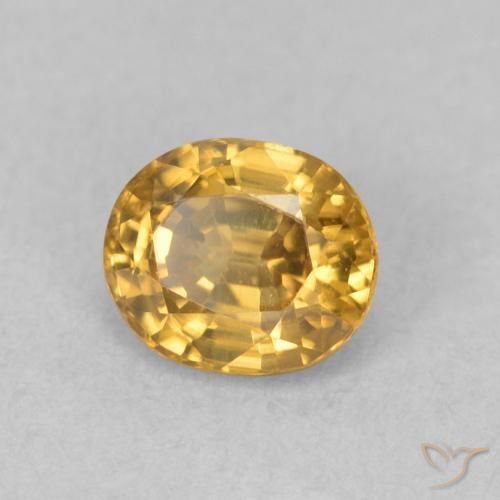 1.11 ct Golden Zircon Stone, Natural Zircon in Oval Facet Shape for Sale