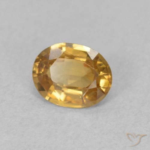 0.75 ct Golden Zircon Stone, Natural Zircon in Oval Facet Shape for Sale
