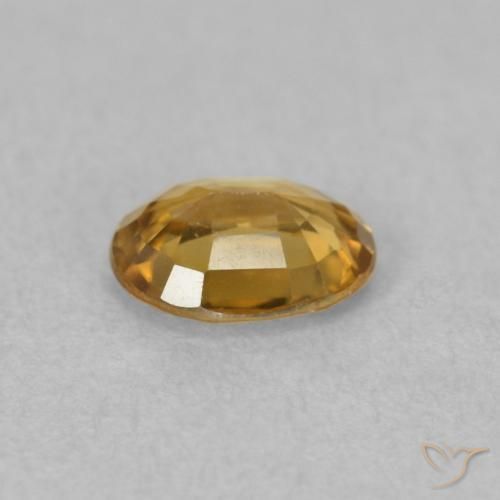 Zircon Gemstone in 6 x 4.7 mm Size for Sale, Zircon Stone in Golden-Brown Color