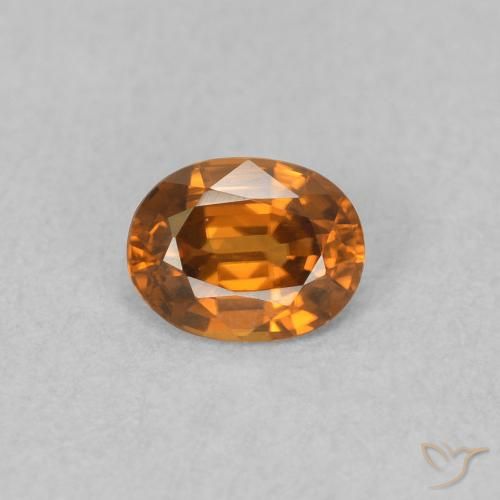 0.59ct Natural Fire Orange Zircon, Oval, VVS-VS
