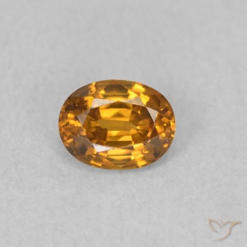 0.63ct Natural Brownish Orange Zircon, Oval, VVS-VS