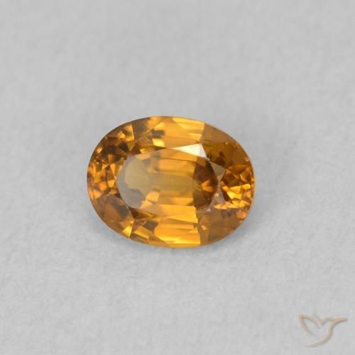 0.63 ct Orange Zircon Stone, Natural Zircon in Oval Facet Shape for Sale