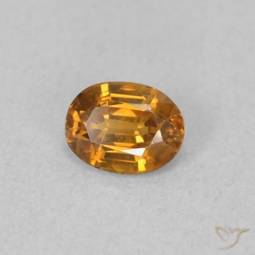 0.58 ct Orange Zircon Stone, Natural Zircon in Oval Facet Shape for Sale