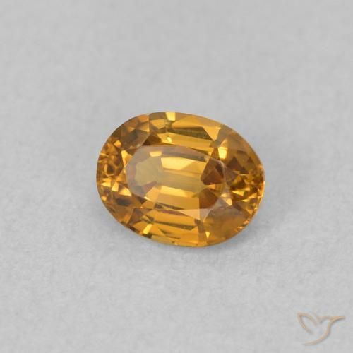 0.65 ct Orange Zircon Stone, Natural Zircon in Oval Facet Shape for Sale