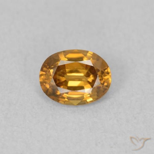 0.58ct Natural Medium Orange Zircon, Oval, VVS-VS