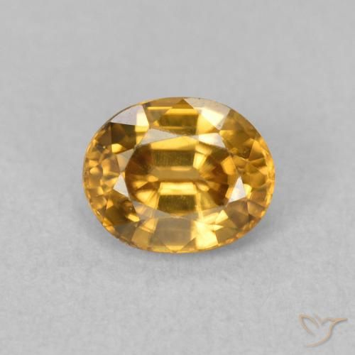 1.01ct Natural Golden-Brown Zircon, Oval, VVS-VS