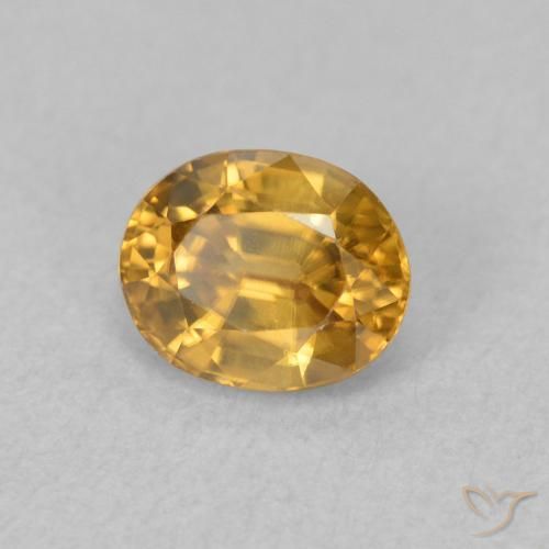 1.01 ct Golden Zircon Stone, Natural Zircon in Oval Facet Shape for Sale
