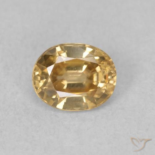 0.60ct Natural champagne Zircon, Oval, VVS