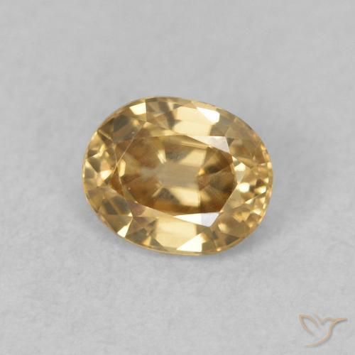 0.60 ct Golden Zircon Stone, Natural Zircon in Oval Facet Shape for Sale