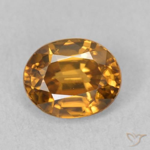 1.09ct Natural Golden-Brown Zircon, Oval, VVS