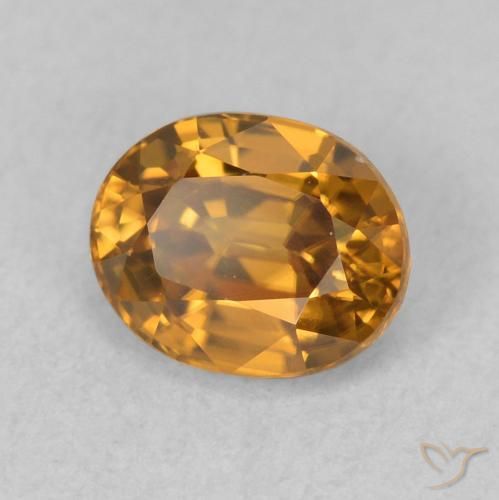 1.09 ct Golden Zircon Stone, Natural Zircon in Oval Facet Shape for Sale