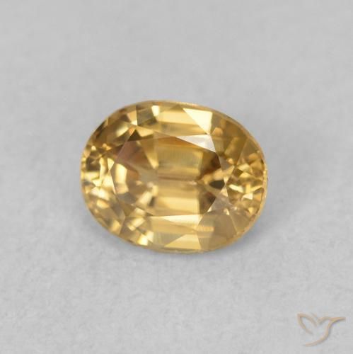 0.63 ct Golden Zircon Stone, Natural Zircon in Oval Facet Shape for Sale