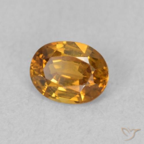 0.59 ct Golden Zircon Stone, Natural Zircon in Oval Facet Shape for Sale