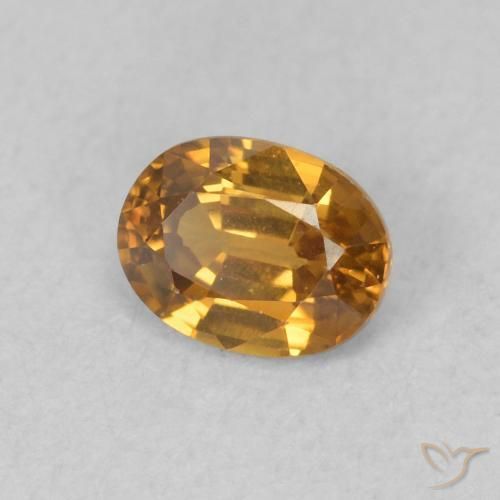 0.60 ct Golden Zircon Stone, Natural Zircon in Oval Facet Shape for Sale