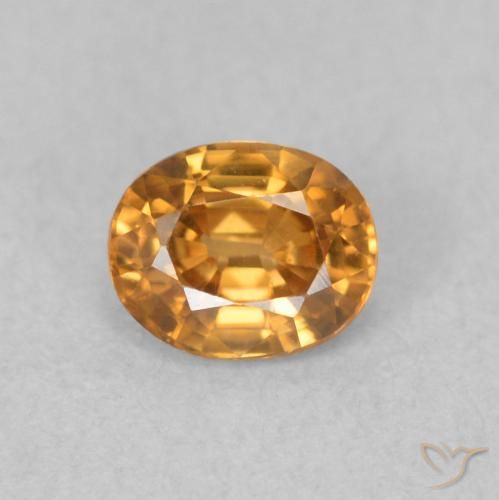 0.62ct Natural Deep Orange Zircon, Oval, VVS