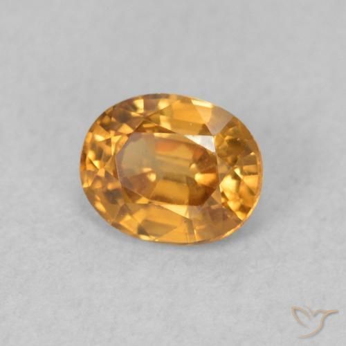 0.62 ct Orange Zircon Stone, Natural Zircon in Oval Facet Shape for Sale