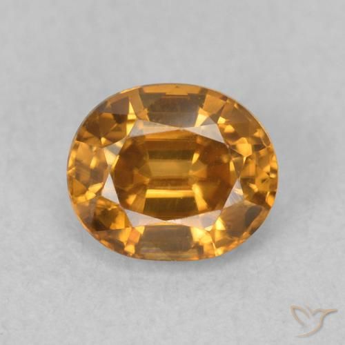 0.96ct Natural Orange Brown Zircon, Oval, VVS