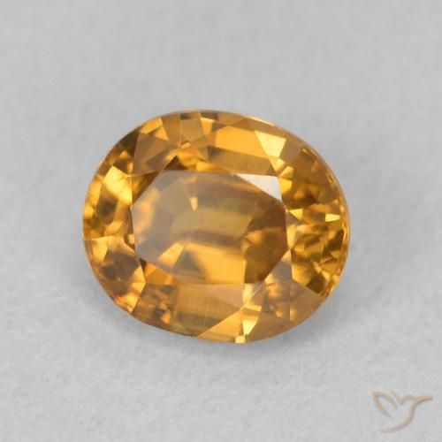 0.96 ct Orange Zircon Stone, Natural Zircon in Oval Facet Shape for Sale