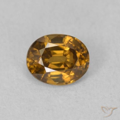 0.62ct Natural Golden-Brown Zircon, Oval, VVS